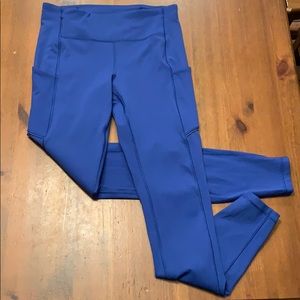 Blue Lululemon speed up tights